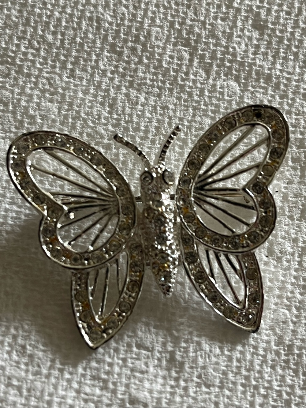 Silvertone  Butterfly Brooch